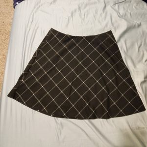 Black Plaid Skater Skirt
